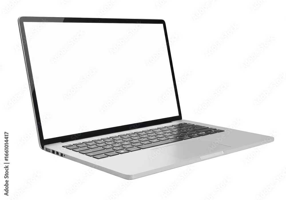 Aufkleber a modern laptop computer with a blank screen and keyboard, isolated on transparent background
