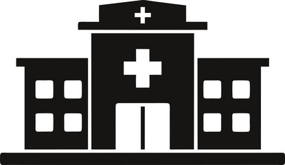 Obraz premium Medical Clinic or Hospital Exterior Silhouette
