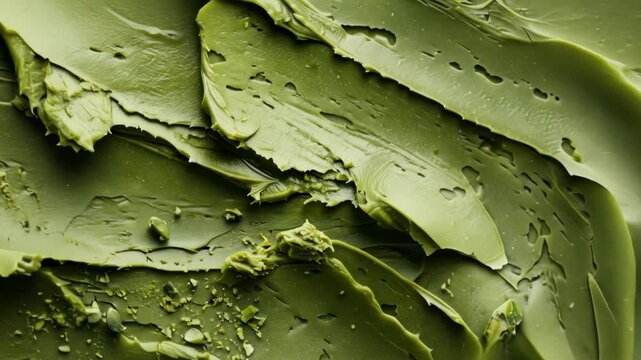 selective focus thick slightly grainy pistachio paste