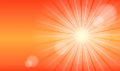 Sunset backgound with bright sun