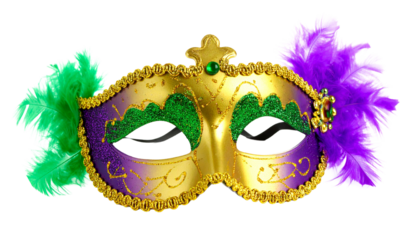 Mardi gras carnival mask isolated on transparent background