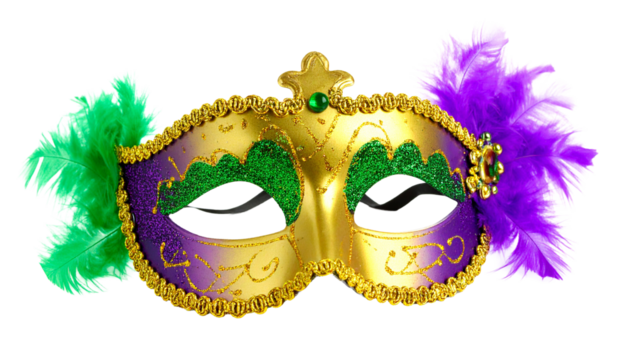 Mardi gras carnival mask isolated on transparent background