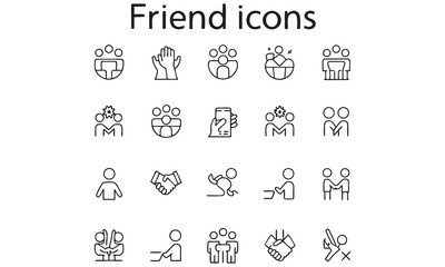 Friendship & Community Icon Pack Teamwork, Collaboration, Networking Line Art