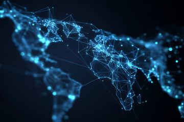 Digital world connections illuminate global network, highlighting innovation and technology advancement