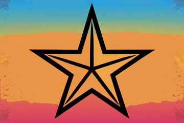 Dynamic Bold Star Outlines With Gradient Back Premium Digital Asset