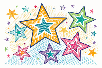 Obraz premium Showcasing Doodle Star With Bold Sketch Styl Crisp High-Quality Stock Image