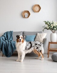 Dog in a modern living room