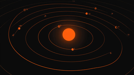 Star surrounded by five glowing planetary orbits highlighting habitable zones.
