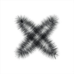 A distinct and textured grunge 'X' mark, perfect for adding a raw, artistic touch to UI designs, websites, posters, and print materials.