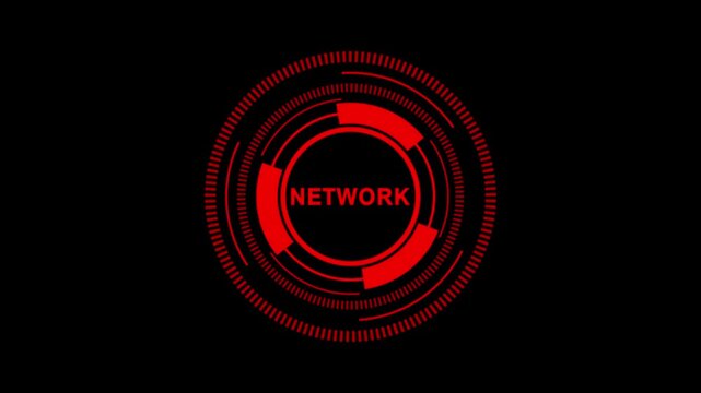 4K Abstract Circular Interface Visualizing Digital Network and System Connectivity