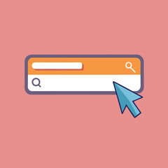 Online Search Engine Bar with Cursor &ndash; Minimalist Vector Art