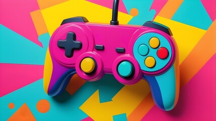 Retro pop art style joystick icon