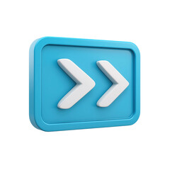 Fast Forward Button 3D Double Arrow Icon