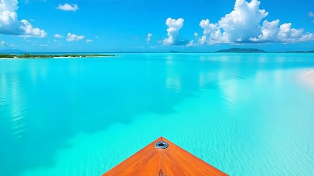 Stunning Caribbean boat view of turquoise waters, white sand, and untouched seascape at Dos Mosquises Island, Venezuela