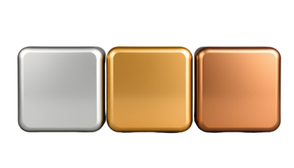 Square Awards Silver Gold and Bronze Medals