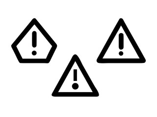 Danger warning icon set. alert triangle warn sign in black exclamation sign. safety icon.