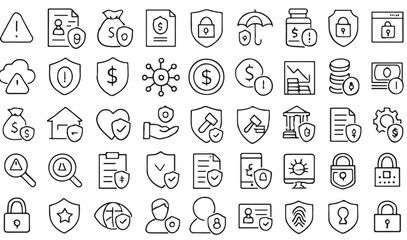 Hand drawn finance and security icons collection money