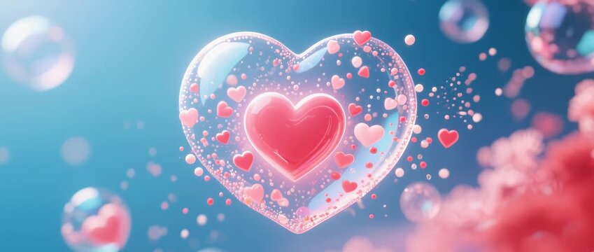 A romantic red heart is an illustration of love for a Valentine's Day card