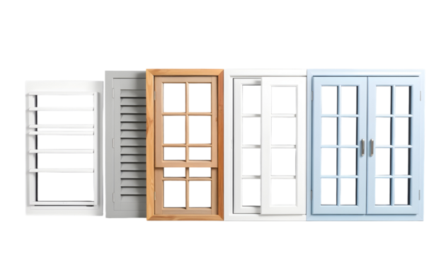 Collection of Various Window Styles Architectural Elements