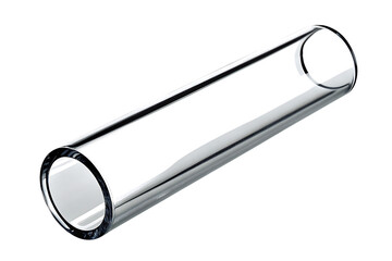 Clear Glass Cylinder With Open Ends isolated on a transparent background tube