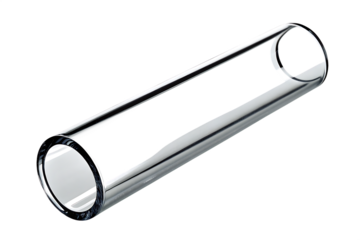 Clear Glass Cylinder With Open Ends isolated on a transparent background tube