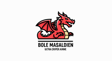 Red dragon illustration graphic design