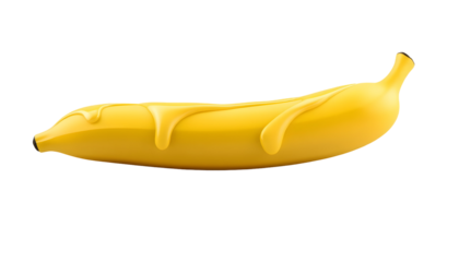 Banana with melted substance, 3D render