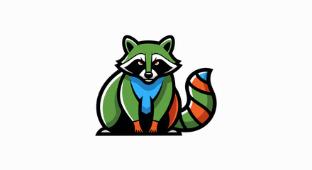 Cartoon raccoon logo design