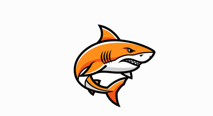 Obraz premium Orange shark graphic design illustration