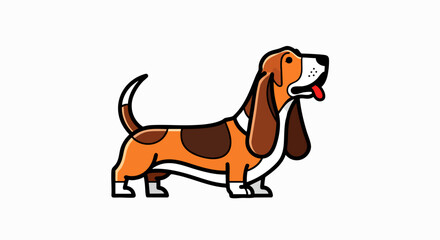 Cute basset hound illustration