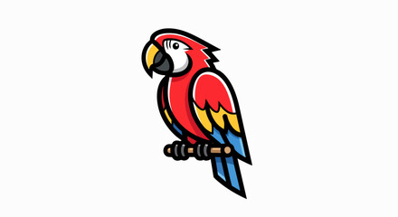Fototapeta premium Colorful parrot illustration on white background