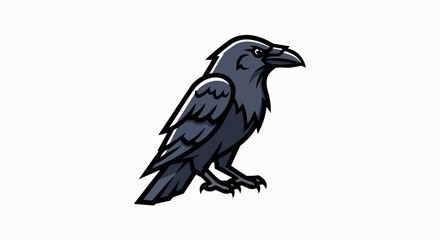 Fototapeta premium Raven illustration profile view