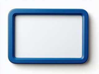 Empty, rectangular, blue plastic frame