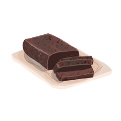 Cake brownies on the plate