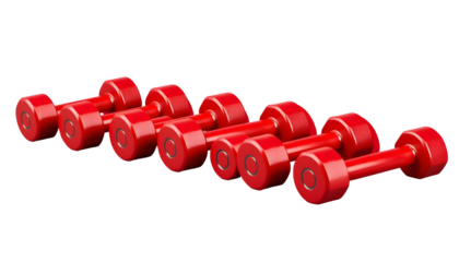 Red Dumbbells Set for Fitness and Strength Training
