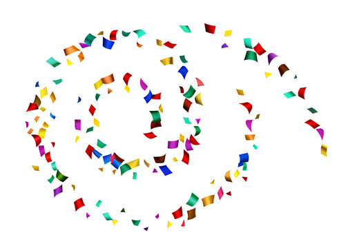 Colorful confetti spiral celebration isolated on a transparent background party festive - Powered by Adobe