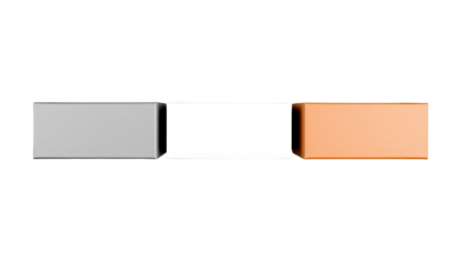 Three Rectangular Blocks Gray White and PeachColored on Transparent Background