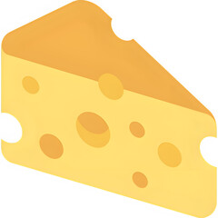Delicious cheese wedge with iconic holes, perfect for food concepts and culinary designs