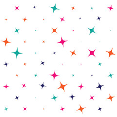 Seamless Colorful Sparkling Star Pattern – Decorative Festival and Celebration Vector Background