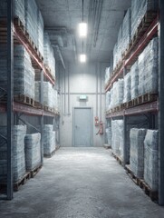 Obraz premium industrial frozen food storage room