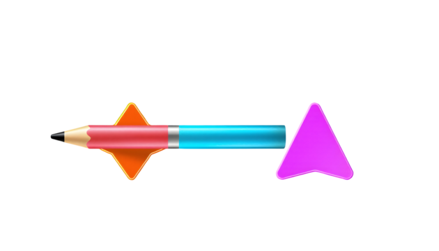 Creative pencil arrow icon representing direction and creativity