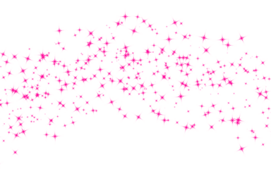 Floating cloud of pink sparkles and stars. Isolated magic glitter dust PNG clip art on a transparent background for a dreamy effect, party decoration, or romantic design.