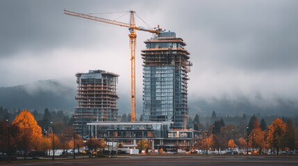 building under construction in vancouver canada no logos no brands ar 169