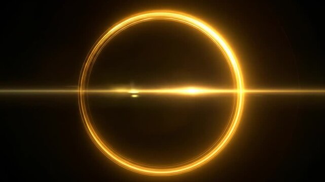 Glowing gold ring in black