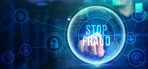 Fraud Alert Caution Defend Guard Notify Protect Concept.