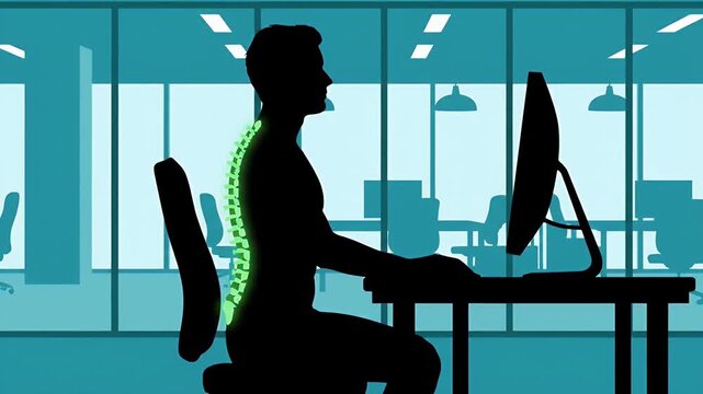 Posture Reset Moment, Spine Line Turns Green