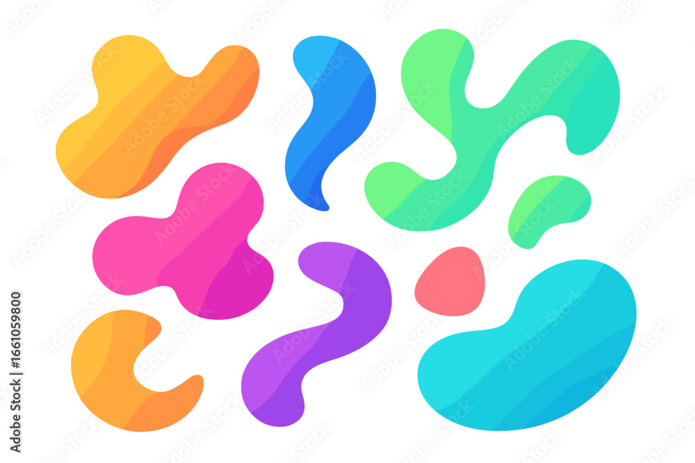 Aufkleber abstract liquid shape set. gradient fluid blob. modern dynamic organic form for creative design. vec
