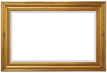 Gold-toned picture frame with a white interior