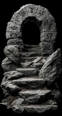 Stone archway with steps leading to an unseen place