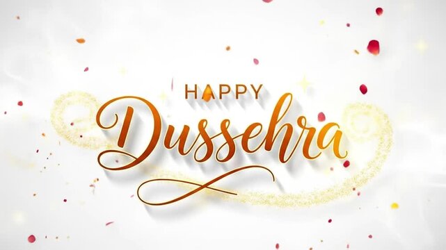 Happy Dussehra. Ravan Dussehra is a major Hindu festival celebrated at the end of Navratri.4K video animation.	
